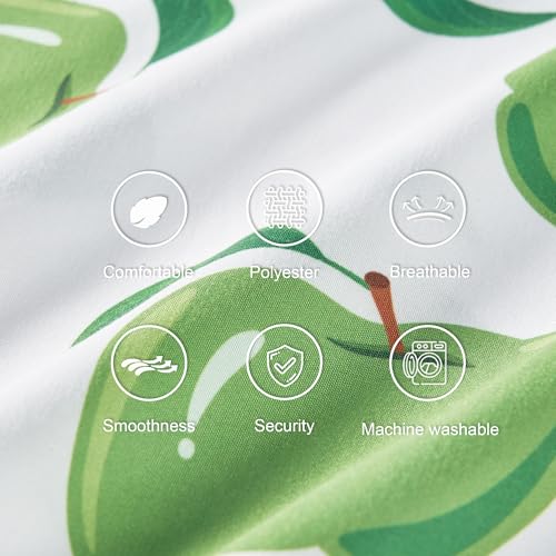 Image of TILLYOU Toddler Pillowcases 13 x 18 Travel Pillow Case 2 Pack, Kids Pillowcases Machine Washable with Envelope Closure, Green Apple & Fruit Green