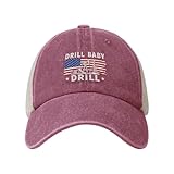 Drill Baby Drill American Trucker Hat American Oil American Soil Gas Prices Baseball Cap Adjustable Mesh Back Hats for Mens Women - Red