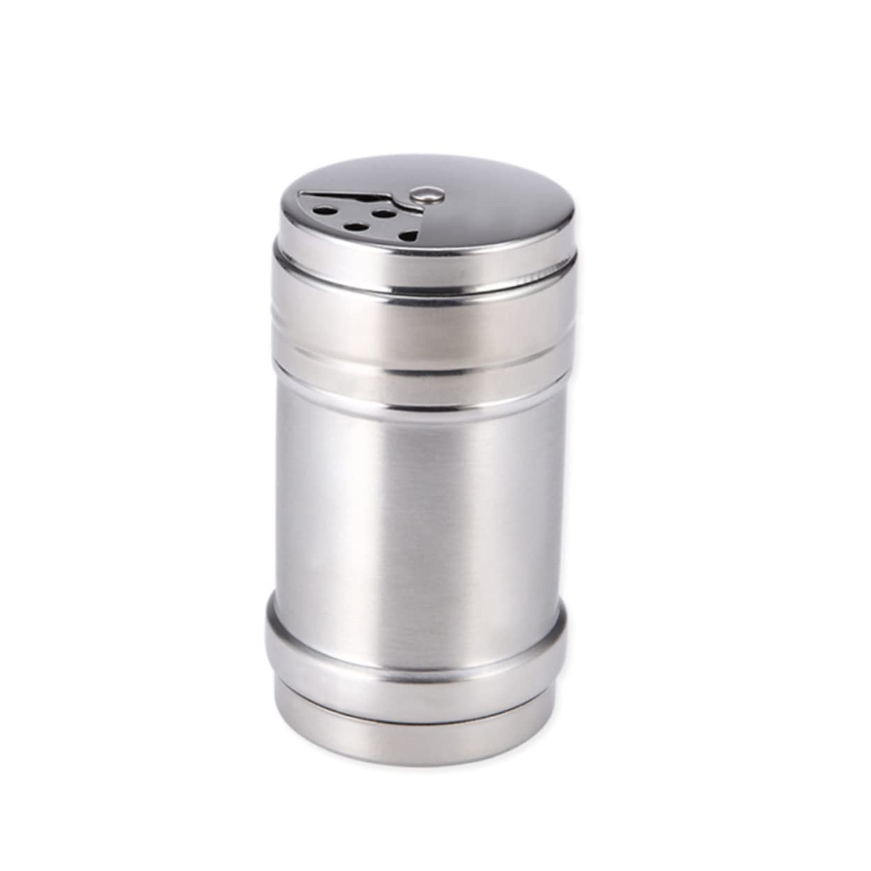 KICHOUSE 1Pc Stainless Steel Spice Shaker Rotatable Adjustable Seasoning Can for Salt Sugar and Pepper Kitchen Essential Height Multifunctional Condiment Container