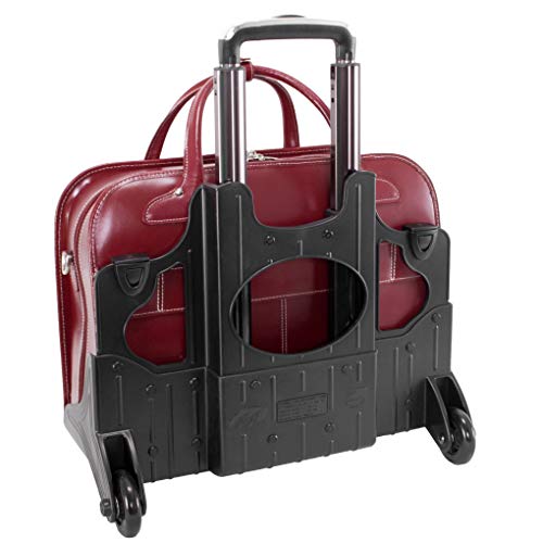 McKlein-Berkeley-Top-Grain-Cowhide-Leather-15-Leather-Detachable-Wheeled-Ladies-LaptopComputer-Tablet-Business-Briefcase-BagWomens-Rolling-Overnight-Travel-Bag-Removable-trolley-case