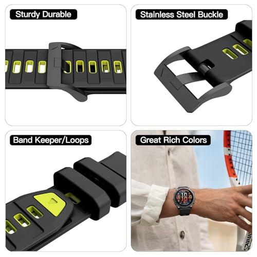 Image of OVERSTEP Compatible with Fenix 8 47mm Watch Bands, 22mm Soft Siliocne Strap for Garmin Fenix 5 /Fenix 5 Plus /Fenix 6 /Fenix 6 Pro /Fenix 7 Smartwatch