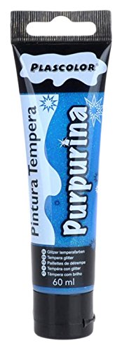 Plascolor PP168-27 - paillettes de peinture tempera Pot, bleu brillant, de la taille: 60 ml