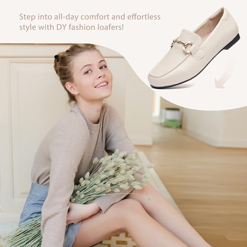 Image of DeYashopin Womens Loafers Shoes Fashion Low Heel Slip on Shoes Comfortable Driving Flats