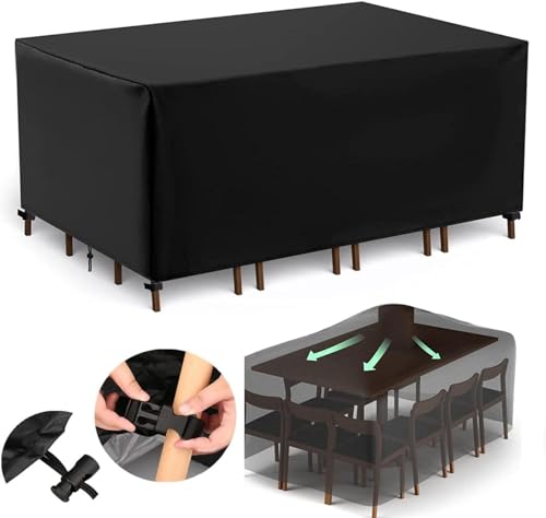 Housse de table et chaises de terrasse imperméable en tissu Oxford 600D ultra robuste - 2