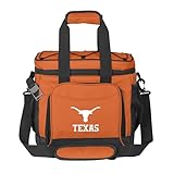 Logo Brands NCAA Texas Longhorns Flex 24-Can Cooler - Heat-Sealed Leak-Proof Lining, Built-in Bottle Opener, Adjustable Shoulder Strap- Great for Tailgates & Picnics