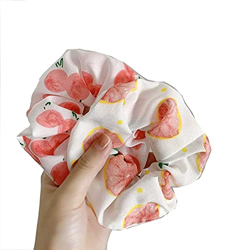 Yuanxue Elastic Hair Ties Set 9Pcs Colorful Hair Scrunchies Cute Cartoon Fruit Print Polyester Pongee Ponytail Holder Hair Accessories For For Little Toddler Girls Baby Kids #TOP3