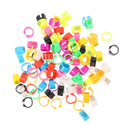 GALPADA Plastic Pigeon Foot Ring 100pcs Chicken Leg Bands Pet Bird Leg Bands Numbered Tags