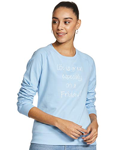 Image of Amazon Brand - Symbol Women's Cotton Blend Round Neck Regular Fit Sweatshirt (Pullover)