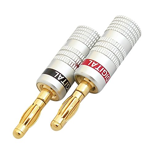 Image of MX 4 mm Banana Plug Pair - Gold‑Plated Metal Body Speaker Cable Connector, Pack of 2, High Conductivity, Easy Wire Termination