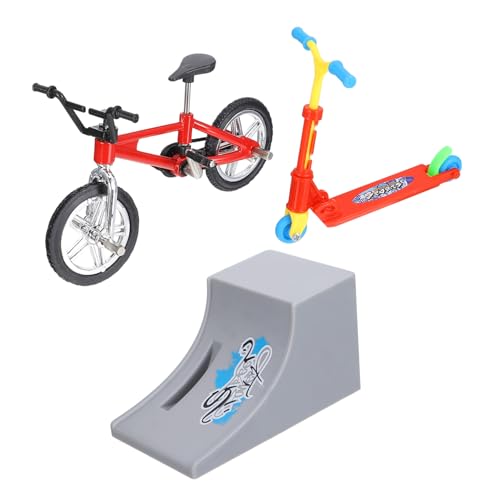 Toddmomy 1Set Mini Finger Bike and Scooter Fun Desk Game for Relief and Decoration Includes Scooter Mini Bike and Ladder for Adults
