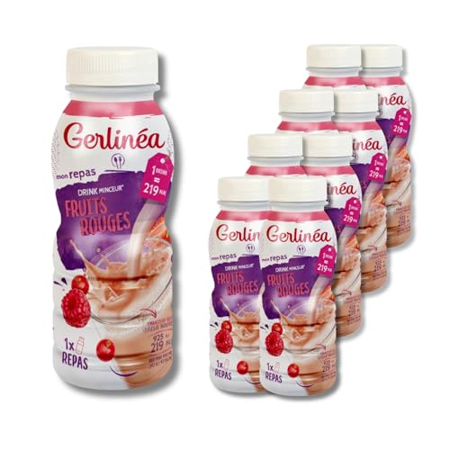 Gerlinéa - Boisson Minceur saveur Fruits Rouges - Substitut de Repas Riche en Protéines - 8 bouteilles de 236 ml