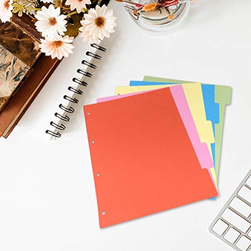 NUOBESTY 6 divisórias de índice de fichário, divisórias de fichário A4 para pastas, cadernos de anot