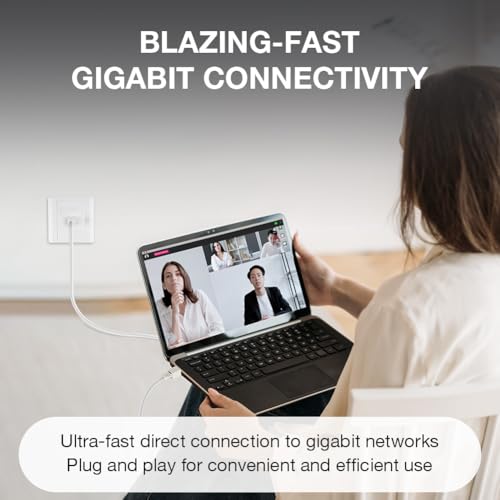 OFFCUP CAT6 Universal Netzwerkdose 1 Port LAN Dose STP Vollgeschirmt RJ45 Modul Gigabit Ethernet Netzwerk Keystone Dose Buchse Einbaubuchse Aufputz oder Unterputz