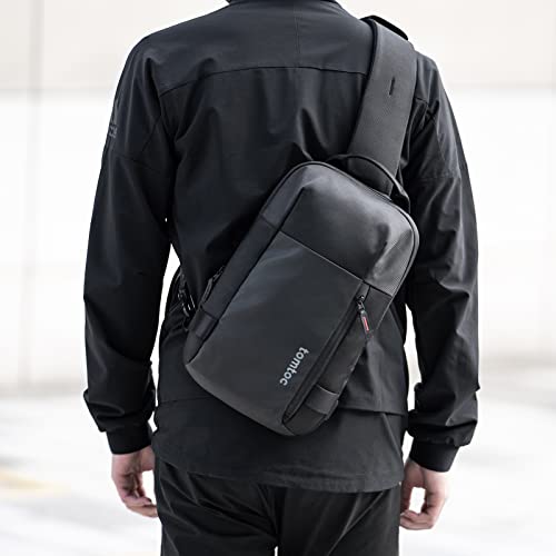 tomtoc Compacte EDC Sling Bag, Minimalistische Borst Schouderrugzak Crossbody Tas voor 11 inch iPad Pro 2021 met Toetsenbord, Waterbestendig Lichtgewicht Casual Dagrugzak voor Tactisch, Reizen, Werk, Sport, Zwart - Image 3