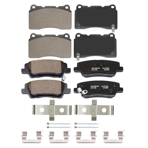 SUPLABEL Front and Rear Ceramic Brake Pads Compatible with 2013-2016 Cadillac ATS, 2014-2016 Cadillac CTS Ceramic Brake Pads w/Hardware Replacement Brakes Pads Set HZ1050 HZ1659