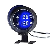  Auto-Wassertemperatur- Temperaturzähler& Voltmeter- Messgerät blau LED Digitaler Bildschirm (Color : 12mm)
