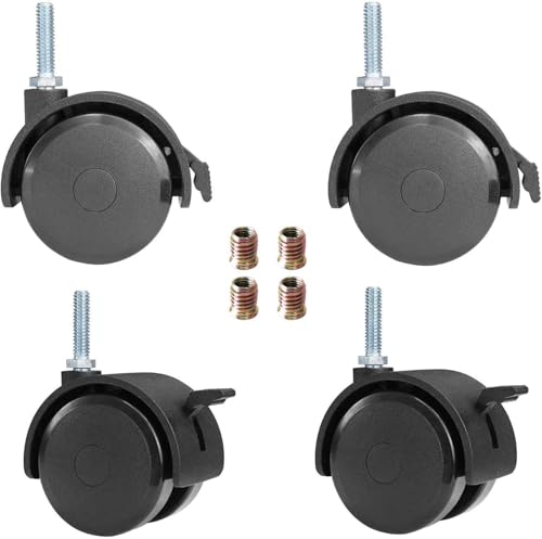 AAGUT 2" Swivel Stem Casters, Caster Wheels Threaded 1/4" - 20 x 1, 3 Pack