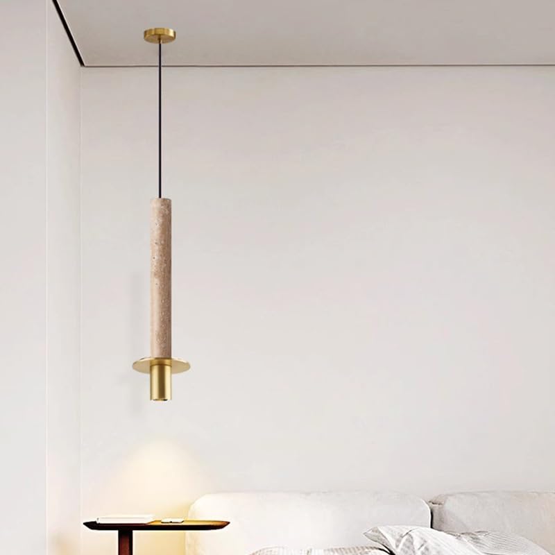 Suspension rétro en pierre jaune de 33cm idéale pour illuminer un comptoir de restaurant