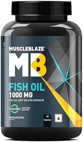 MuscleBlaze Omega 3 Fish Oil, 180 Capsules