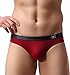 BRAVE PERSON Men's Fashion Swim Briefs Smooth Nylon Fabrics Quick-Drying Underwear B1141 (XL:32'', Wine red)