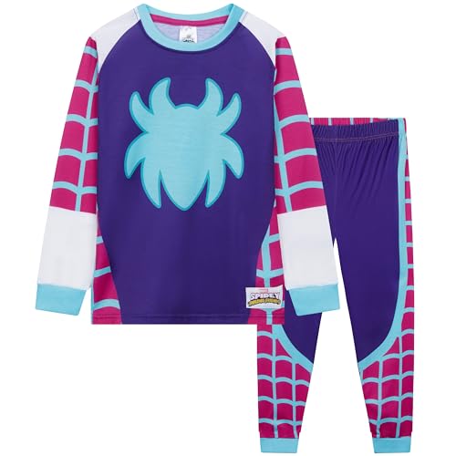 Get Trend Marvel Ghost Spider 2 Pc Pajama Set for Boys Girls 3-8 Years Long Sleeve T Shirt and PJ Pants Gifts for Kids (3-4 Years Multi Ghost Spider)