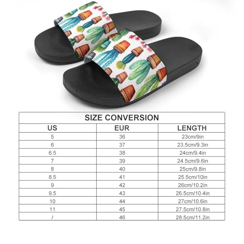 Cactus Pattern House Sandals Non-Slip Bathroom Slippers Beach Summer Shoes for Men Women2