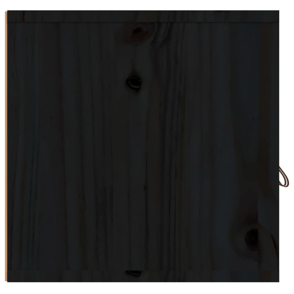 Générique Armadio da parete nero, 80 x 30 x 30 cm, in legno di pino massiccio, mensola da parete con 4 scomparti e 1 anta per riporre libri, riviste e DVD