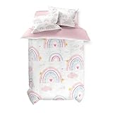 SANDJEST Rainbow Duvet Cover Sets Twin Size for Kids Girls, Include 1 Polyester Comforter Cover 68x86 Inches and 1 Pillowcase 20x26 Inches, Comforter Not Included, Gift for Christmas Birthday