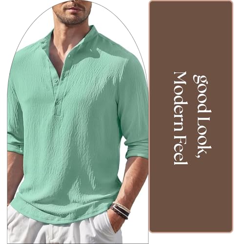 Image of Bellstone Men's Cotton Blend Solid Regular Fit Full Sleeve Short Kurtas | Men's Trendy Short Kurta | Ethnic Stylish Casual Lightweight Summer Kurta for Daily and Occasion Use