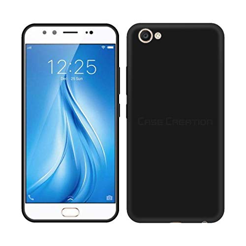 Image of Case Creation Luxurious OG Series for VivoV5s Case Cover,Anti-Dirty Slim Case Frosted Matte Cute Candy TPU Raised Bezel (Splash of Color) Back Cover for Vivo V5s -Black