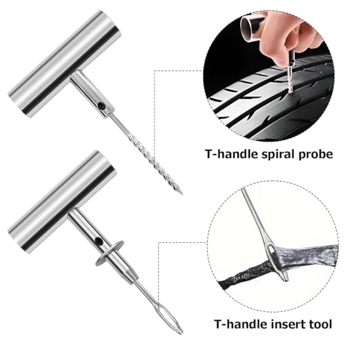 Bittwee Car Tire Repair Kit, 36PCS Heavy Duty Vehicle Tire Plug Set, Professional Automotive Flat Tyre Puncture Repair Emergency Tools Accessories, Universal for Motorcycle, Truck, Tractor