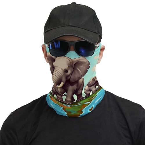 Neck Gaiter Elephants Face Mask for Travel Face Cover Scarf for Men Women Elastic Headbands Wind-proof Bandana for Skiing Fishing Hiking Cycling3