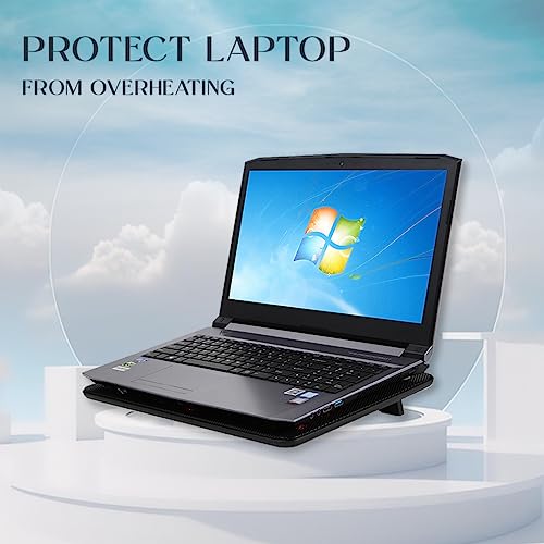 Image of CLAW Breeze C3 Laptop Cooling Pad with 3 Motor Fans, 2 Adjustable Height, with Built-in Dual USB Hub | Black and Blue