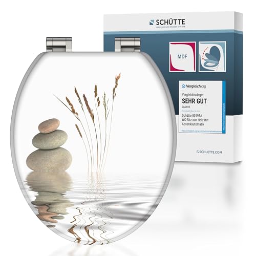 SCHÜTTE WC-Sitz BALANCE mit Absenkautomatik aus Holz, hochwertiger...