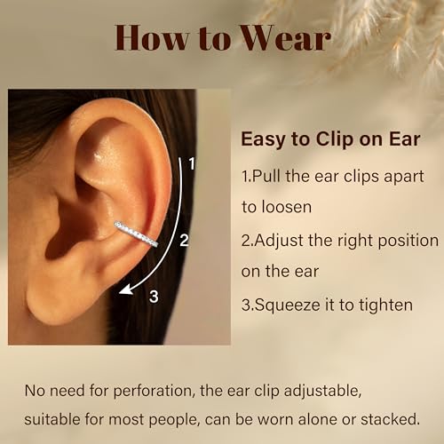 LOYALLOOK Ear Cuff Earrings for Women 14K Gold Plated Ear Cuffs Non Piercing Clip on Cartilage Earring Trendy Fake Earrings Hypoallergenic Huggie Hoop Clip Cuff Earring Lightweight3