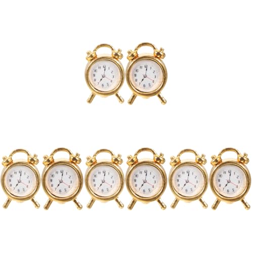 Mini reloj despertador miniatura TOYANDONA de 8 piezas para decoración de casas de muñecas