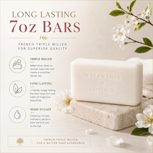Image of Wavertree & London Flower Dance Natural Soap Bars, Triple Milled Bath Soap