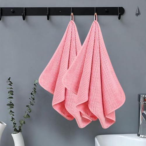 Image of LINEAR Microfiber Hand Towel /Highly Absorbent Hand Towels for Bathroom /Soft Hand Microfiber Face Towel /Towel for Men, Women,Gym (SIZE-75x35) (Pink)
