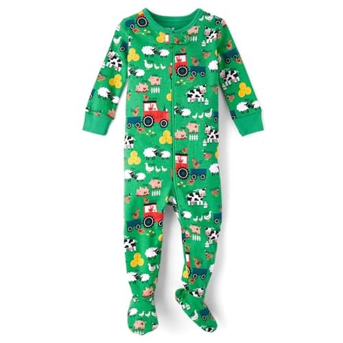 The Children’S Place Baby-Boys And Toddler Long Sleeve 100% Cotton Zip-Front One Piece Footed Pajamas