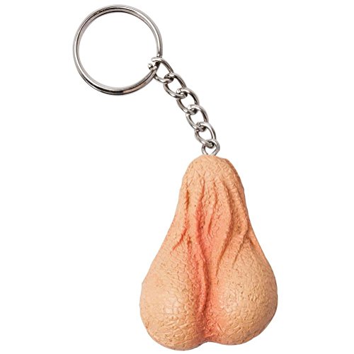Mysunshine Realistic Testicle Shaped Keychain Keyring Funny Novelty Hen Stag
