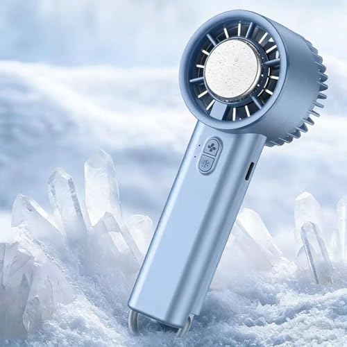 Handheld Fan with Refrigeration Mode 1800MAH Portable Mini Air Conditioner Fan Semiconductor refrigeration 3-Second Fast Cooling USB Charging 3 Speeds for Summer Travel/Outdoor/Office-Blue