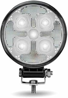 4.5" Round LED Work Lamp with Amber Strobe 1800 Lumens Spot Beam, 2-Function White Spot & Cross-Style Strobe, 270FT Distance, Includes Harness, Switch, Bracket & Hardware TLED-U114