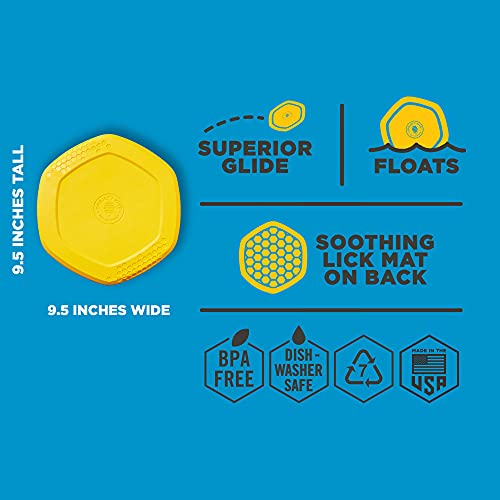 PROJECT HIVE ·PET COMPANY· - Hive Frisbee for Dogs - Dog disc - Great for Fetch - Includes a Lick mat on Back - Floats in Water, Smooth Glide - Made in The USA - Image 3