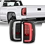 AKKON - Fits 2014-2018 GMC Sierra 1500 15-19 2500HD 3500HD [C-Tube] LED Black Tail Lights Brake Lamp Pair Driver + Passenger