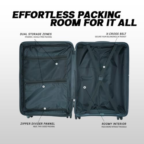Image of AMERICAN TRAVELLER Poineer Trolley Bag | Large Polypropylene Hardshell | Large Polypropylene Hardshell, Expandable, 8 Disc Wheels, TSA Type Lock