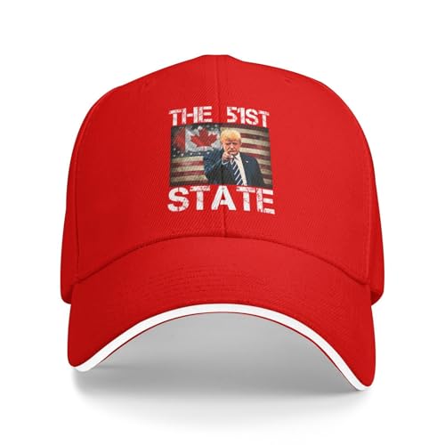 Make Canada 51st State Hat Canada and USA Map Hat Make America Canada Great Again Hat Cap for Men Women Red