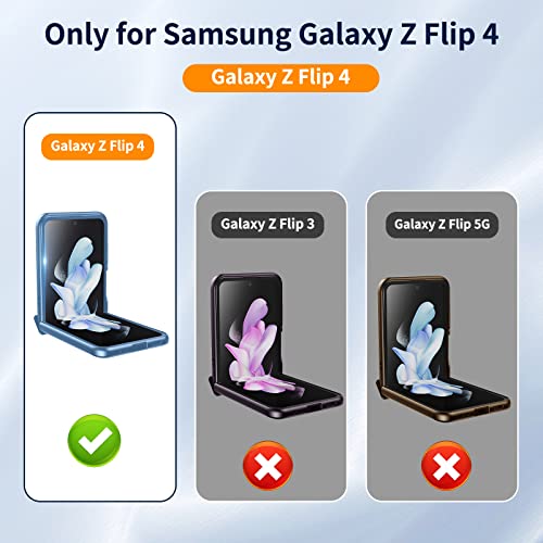 For Samsung Z Flip 4 Case: Spring Hinge Protection & Camera Lens Protector Metal Volume Key Protective Slim Shockproof Phone Case For Galaxy Z-Flip4 5G (Blue) #TOP1