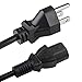 Three Prong Computer Power Cord Standard 18AWG, 5Ft Ps3 Power Cables Kettle Plug Power Lead, 10A 125v Printer Plug Cable 3 Prong Iec Power Cable Monitor Ac Plug Us Power Plug