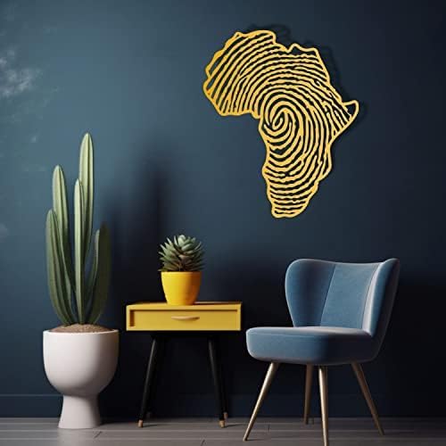 Miniatura 2 de Arte de pared de metal africano, decoración de pared de metal africano, mapa de pared de metal con huellas dactilares, regalo de inauguración de la