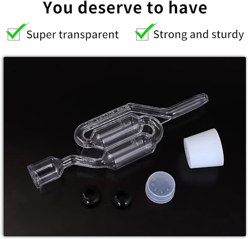 Bubble Airlock Set, 4 Airlocks for Fermenting, 4 Drilling #6 Stoppers and 8 Airlock Grommets, Used for Brewing Wine, Beer, Sauerkraut, Pickles, Etc. Fermentation Bubbler Airlock